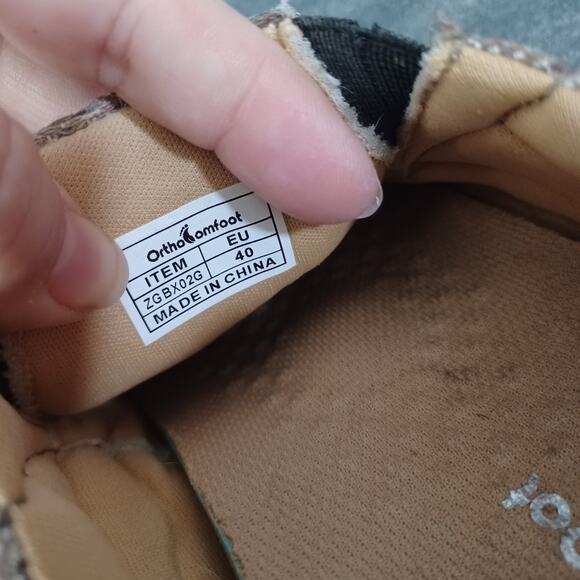 OrthoComfoot Slip On Sneakers 40 Brown Tweed - Picture 4 of 6